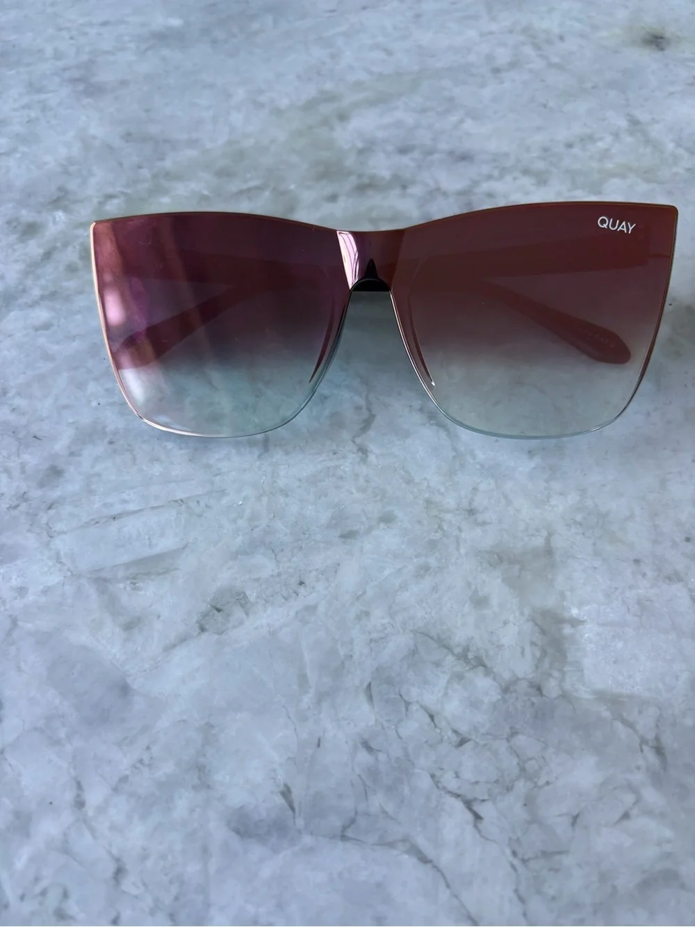 Quay Australia Gradient Rose Gold to Gray Oversized Women's Sunglasses